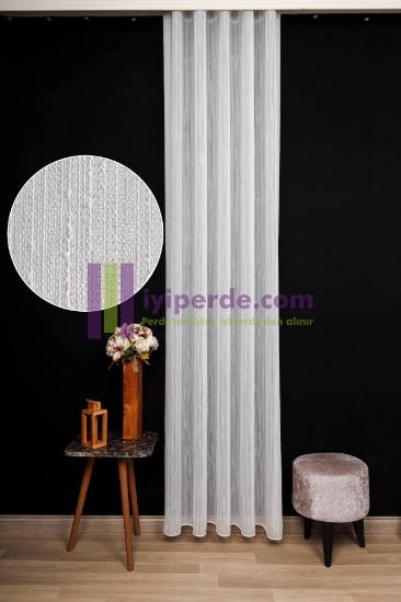 New Year Şantuklu Keten Tül Perde resmi