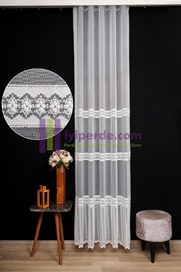 Modern Brode Nakışlı Tül Perde resmi