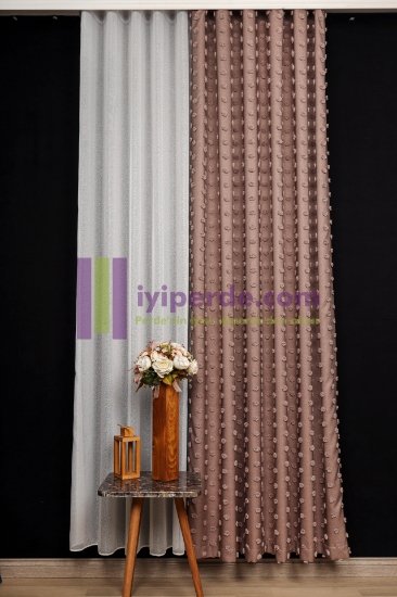 Yeni Nesil Ponpon Detaylı fon Perde resmi