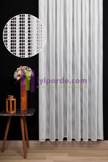 Modern Hafif Zincir Desenli Tül Perde Neva resmi