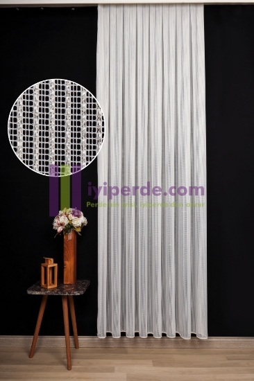 Modern Hafif Çizgili Tül perde-Meriva resmi