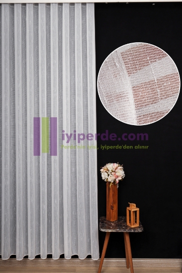 Modern Dokuma İpek Bambu Tül Perde resmi